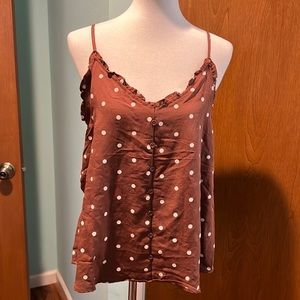 Brown polka dot tank